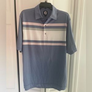 FootJoy Golf Polo Shirt Large Blue, Pink, Grey, White